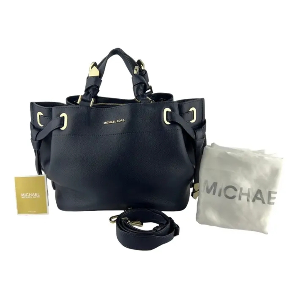 BNIB Michael Kors Greta Black Leather Tote Bag